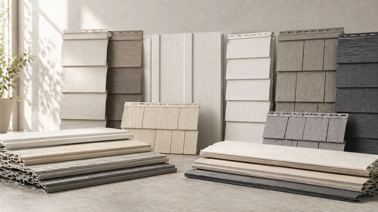 Vinyl siding material samples